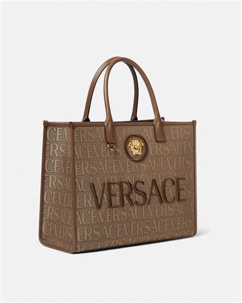 versace signature tote women red bag|Versace black tote weekender bag.